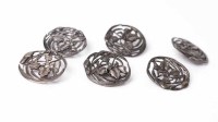 Lot 1889 - SET OF SIX ART NOUVEAU SILVER BUTTONS of...