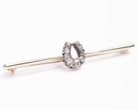 Lot 1903 - VICTORIAN DIAMOND HORSESHOE BAR BROOCH the...