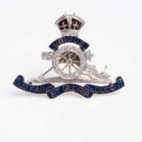 Lot 1931 - DIAMOND AND ENAMEL ROYAL ARTILLERY BROOCH...