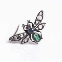 Lot 1938 - FINE VICTORIAN FLY BROOCH with a sapphire and...