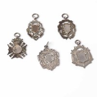 Lot 1955 - FIVE SILVER MEDALS each with space for...