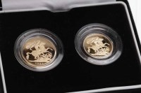 Lot 198 - CASED UNITED KINGDOM GOLD PROOF TWO-COIN SET...