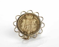 Lot 253 - HALF SOVEREIGN DATED 1878 in a pedant mount,...