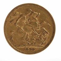 Lot 294 - VICTORIA YOUNG HEAD FULL SOVEREIGN DATED 1874