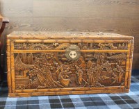 Lot 893 - EARLY 20TH CENTURY CHINESE CARVED WOOD CHEST...