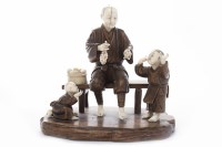 Lot 908 - EARLY 20TH CENTURY JAPANESE IVORY AND WOOD...