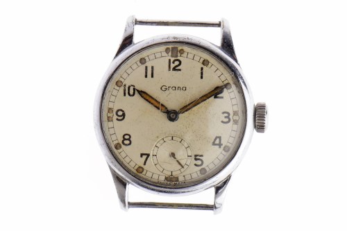 Lot 760 - GENTLEMAN'S GRANA MILITARY ISSUE STAINLESS...