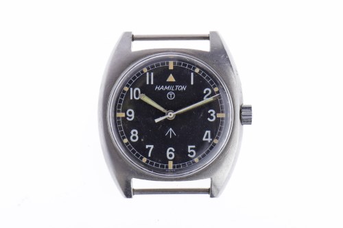 Lot 795 - GENTLEMAN'S HAMILTON MILITARY ISSUE STAINLESS...