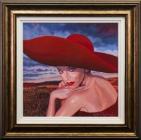 Lot 70 - * RALPH SHEPHARD, RED HAT oil on canvas,...