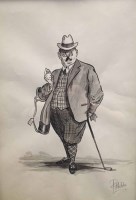 Lot 178 - * P HOBBS, A SERIES OF GOLF CARICATURES (9)...