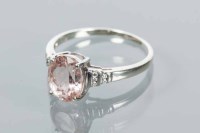 Lot 1693 - MORGANITE AND DIAMOND DRESS RING the central...