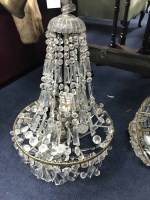 Lot 60 - TWO CUT GLASS AND GILTMETAL CHANDELIERS