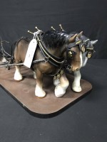Lot 69 - SYLVAC FIGURE GROUP OF TWO HORSES PULLING A...