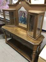 Lot 91 - WALL HANGING DISPLAY UNIT the central mirror...