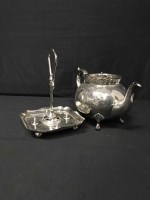 Lot 106 - COLLECTION OF SILVER PLATED TEAPOTS along with...
