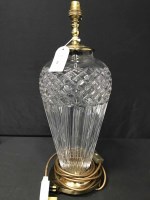 Lot 111 - WATERFORD CRYSTAL BALUSTER TABLE LAMP with...
