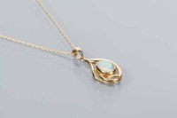 Lot 1710 - OPAL PENDANT with an oval cabochon opal, in...