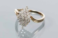 Lot 1711 - MARQUISE SHAPED DIAMOND CLUSTER RING the...