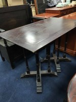 Lot 148 - MAHOGANY TWO PILLARED TABLE together with an...