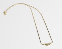 Lot 1721 - KNOT MOTIF DIAMOND NECKLET of open work form,...