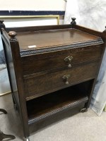 Lot 248 - OAK DINNER WAGON AND FOLDING CAKE STAND