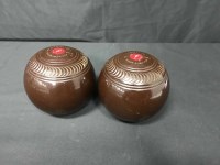 Lot 264 - SET OF LAWN BOWLS in carrying case, with...