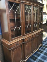 Lot 266 - MAHOGANY TWO TIER GLAZED DISPLAY CABINET