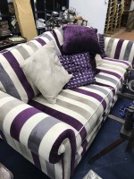 Lot 268 - LARGE MODERN STRIPED SOFA