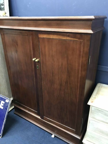 Lot 273 - MAHOGANY TWO DOOR CABINET