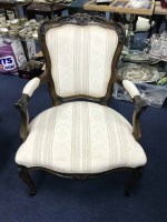 Lot 276 - REPRODUCTION OPEN ELBOW CHAIR