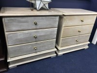 Lot 277 - MODERN LIMED OAK TWO DOOR CUPBOARD and a pair...