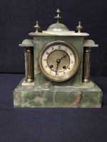 Lot 301 - ONYX MANTEL CLOCK