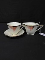 Lot 304 - ROYAL DOULTON ART DECO 'TANGO' PATTERN TEA...