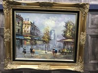 Lot 319 - PARISIAN STREET SCENE BY J. BURNETT