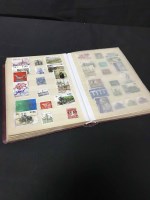 Lot 332 - SMALL RED ALBUM OF IRISH AND GB STAMPS also a...