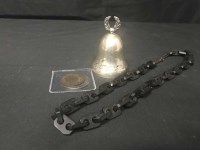 Lot 363 - NORWEGIAN SILVER BELL, JET NECKLACE AND...