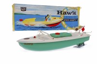 Lot 369 - HAWK CLOCKWORK SPEED BOAT the mint green hull...