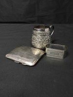 Lot 396 - SILVER VANITY SET with other silver items