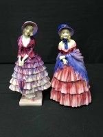 Lot 399 - THREE ROYAL DOULTON FIGURES: 'ROSE',...