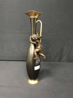 Lot 416 - SPELTER CHERUB VASE