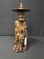 Lot 429 - CHINESE CARVED WOOD FIGURE