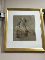 Lot 430 - BRITISH SCHOOL, STUDY OF A WOMAN watercolour...