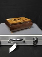 Lot 468 - COIN COLLECTORS CASE along with a musical box