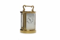 Lot 1045 - 20TH CENTURY BRASS CARRIAGE CLOCK by ACG, the...