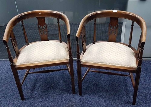 Lot 1281 - PAIR OF EDWARDIAN STAINED BEECH SHERATON...