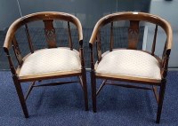 Lot 1281 - PAIR OF EDWARDIAN STAINED BEECH SHERATON...