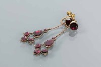 Lot 1763 - PAIR OF VICTORIAN FOILED GARNET EARRINGS each...