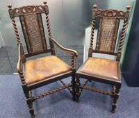 Lot 1333 - SET OF SIX PAINTED OAK DINING CHAIRS OF...