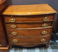 Lot 1360 - BACHELORS' REGENCY BOW FRONT CHEST the pull...