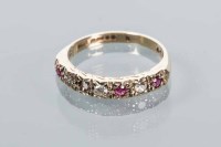 Lot 1770 - RUBY AND DIAMOND HALF ETERNITY RING with...